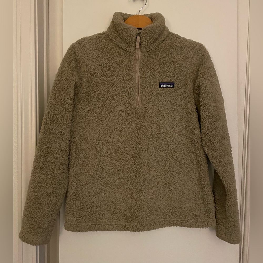 PATAGONIA Tan Fleece 1/4 Zip Pullover Sweatshirt